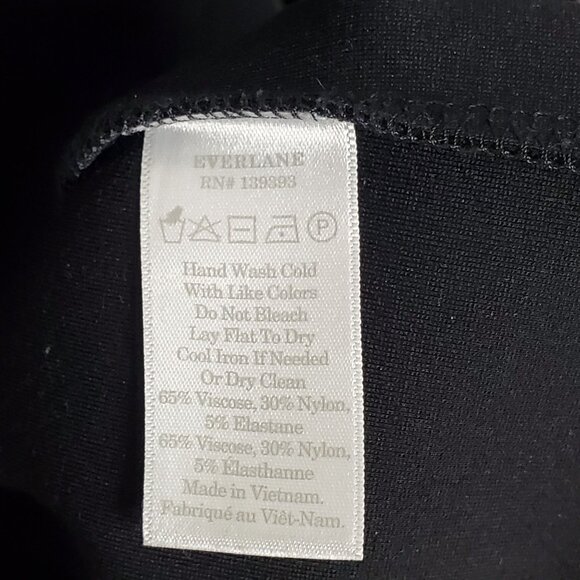 Everlane Size 14 Dress Ponte Knit The Long Sleeve Shift Minimalist Capsule Black - Picture 8 of 10